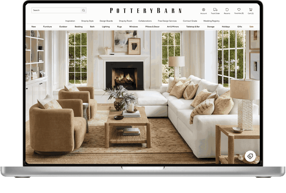 Pottery Barn Shop the Room desktop prototype